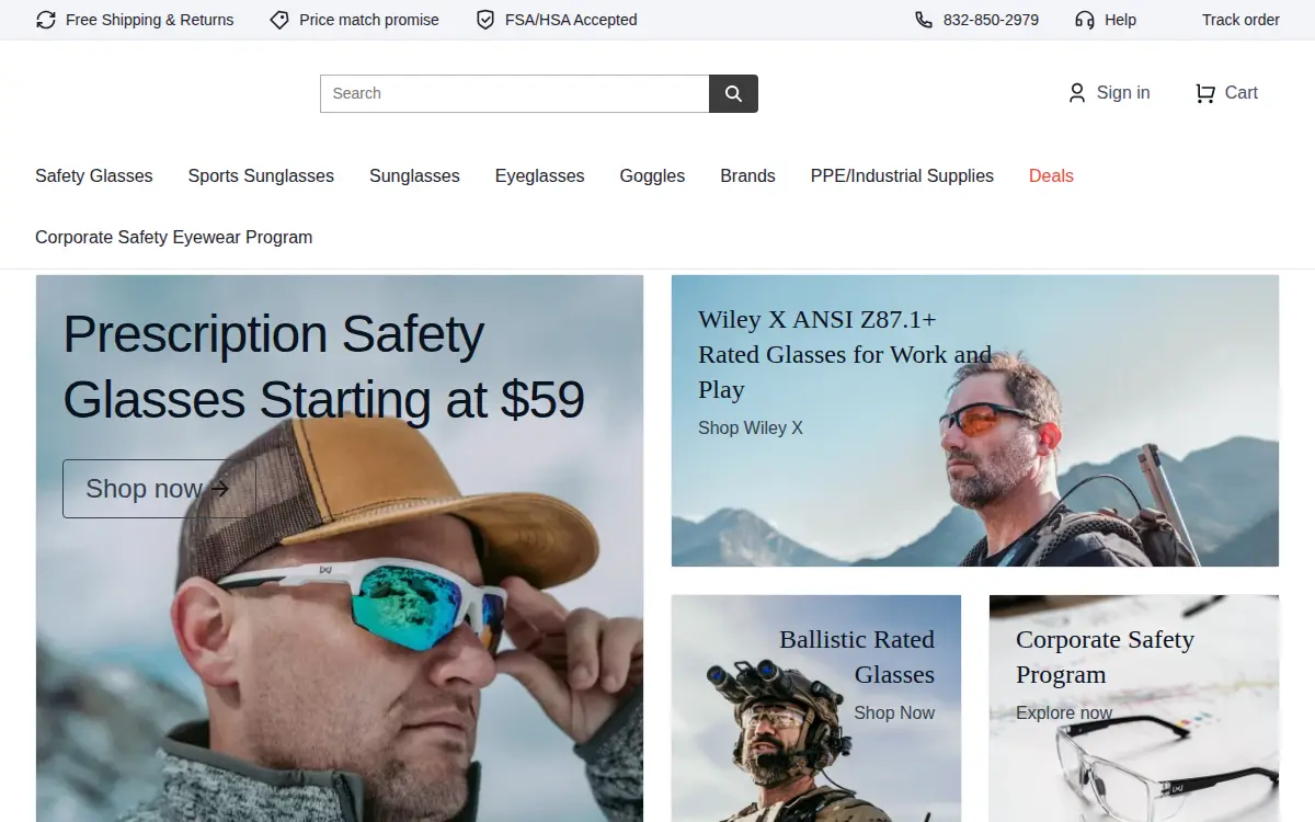 Homepage of Safety Gear Pro INC