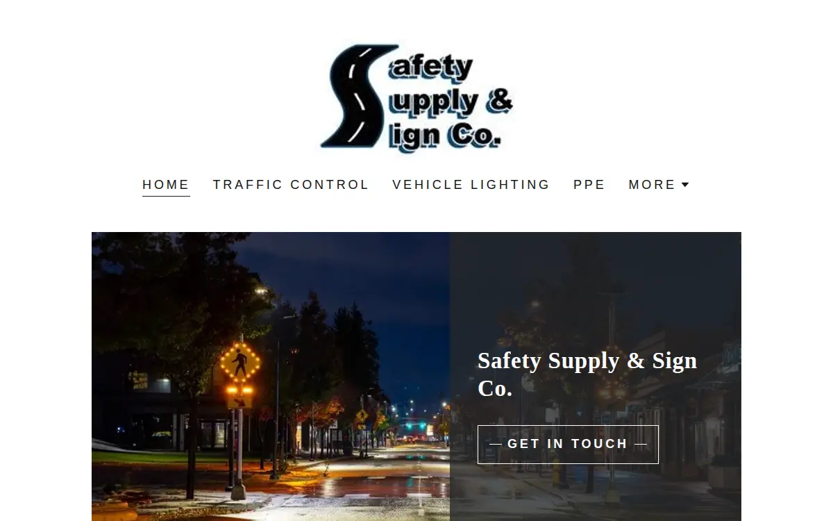 Homepage of Safety Supply & Sign Co, INC