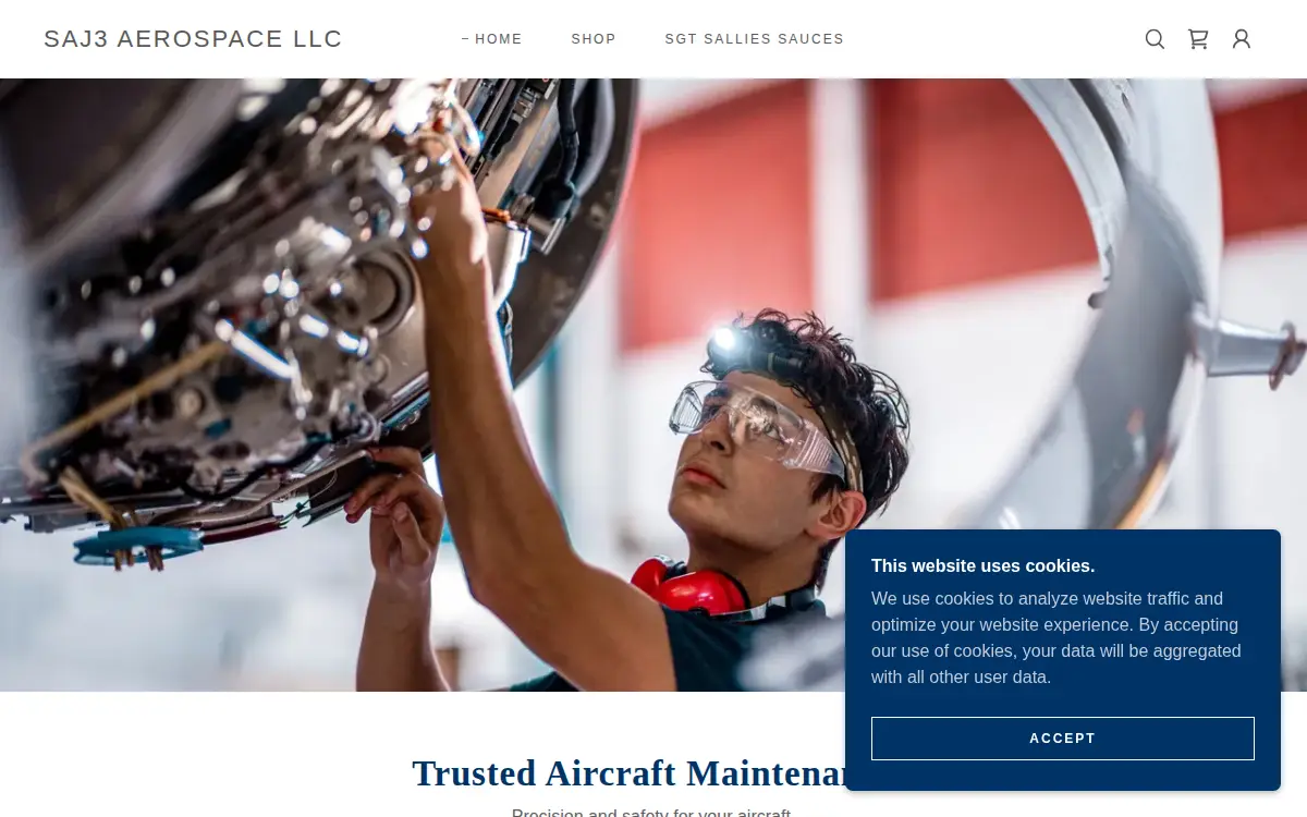 Homepage of Saj3 Aerospace LLC