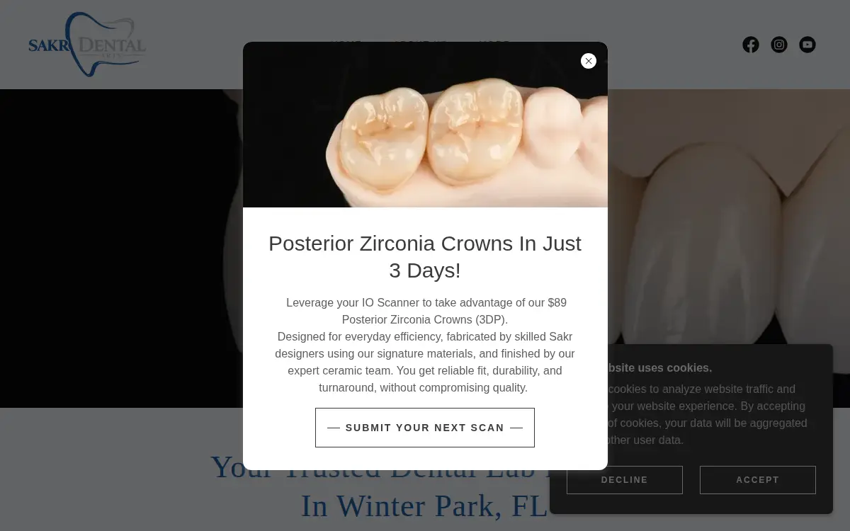 Homepage of Sakr Dental Arts, INC.