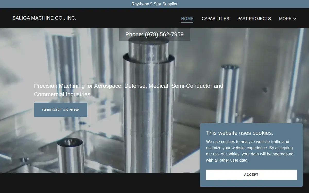 Homepage of Saliga Machine Co., INC.