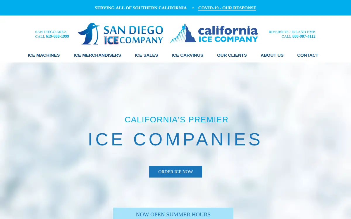 Homepage of San Diego Ice Company INC.