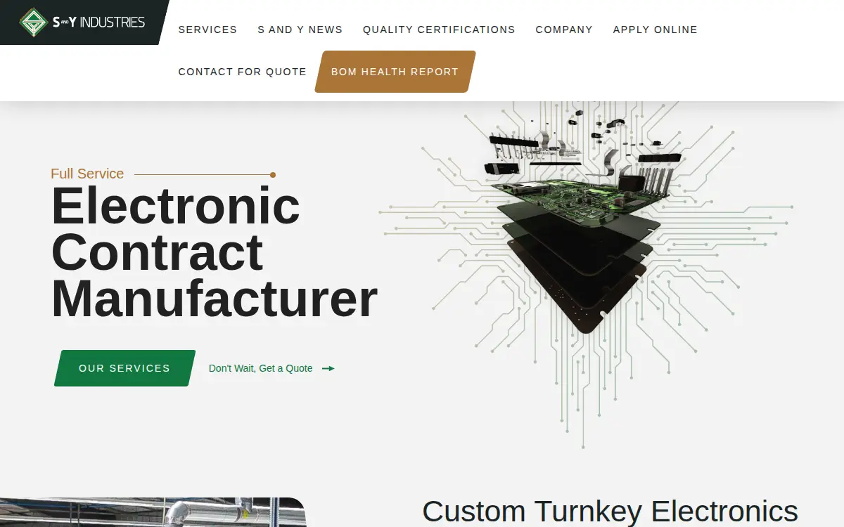 Homepage of S and Y Industries INC