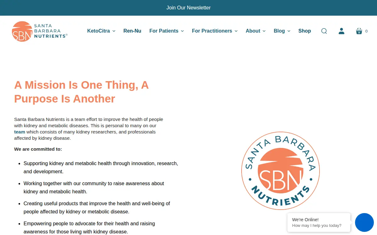 Homepage of Santa Barbara Nutrients, INC.