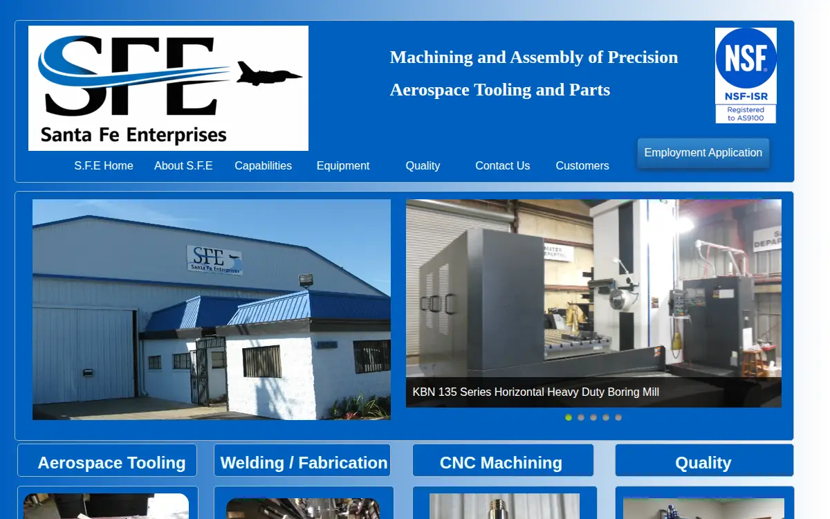 Homepage of Santa Fe Enterprises INC.