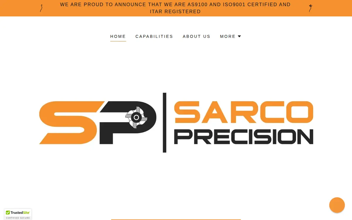 Homepage of Sarco Precision, INC.