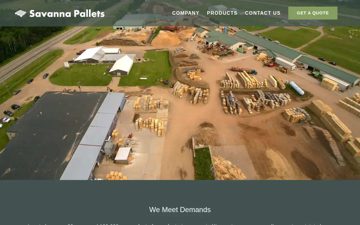 Homepage of Savanna Pallets INC