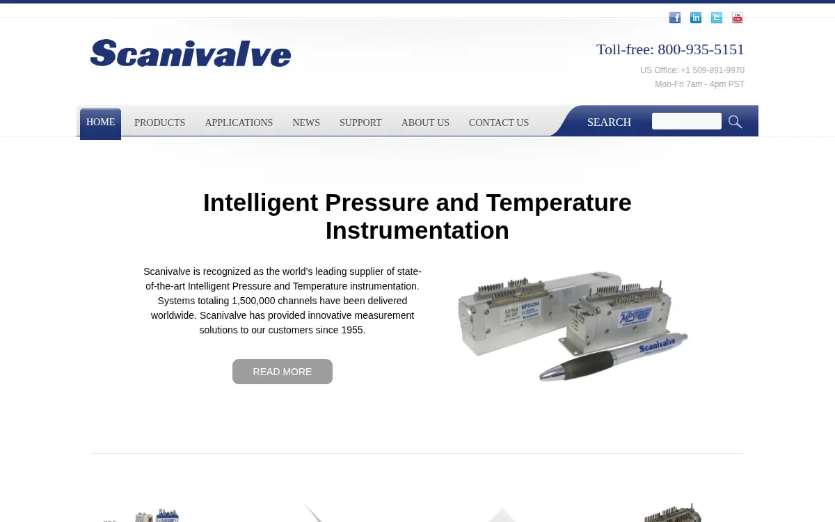 Homepage of Scanivalve CORP