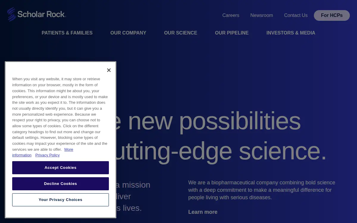 Homepage of Scholar Rock, INC.