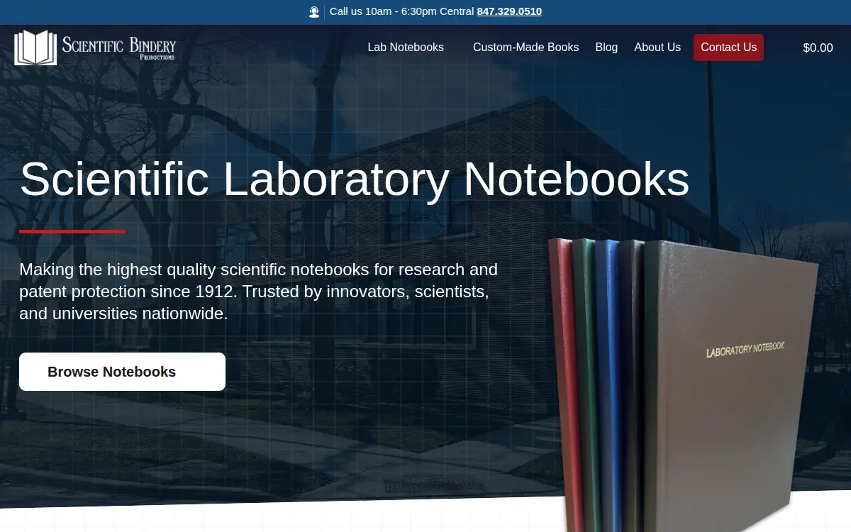 Homepage of Scientific Bindery Productions INC