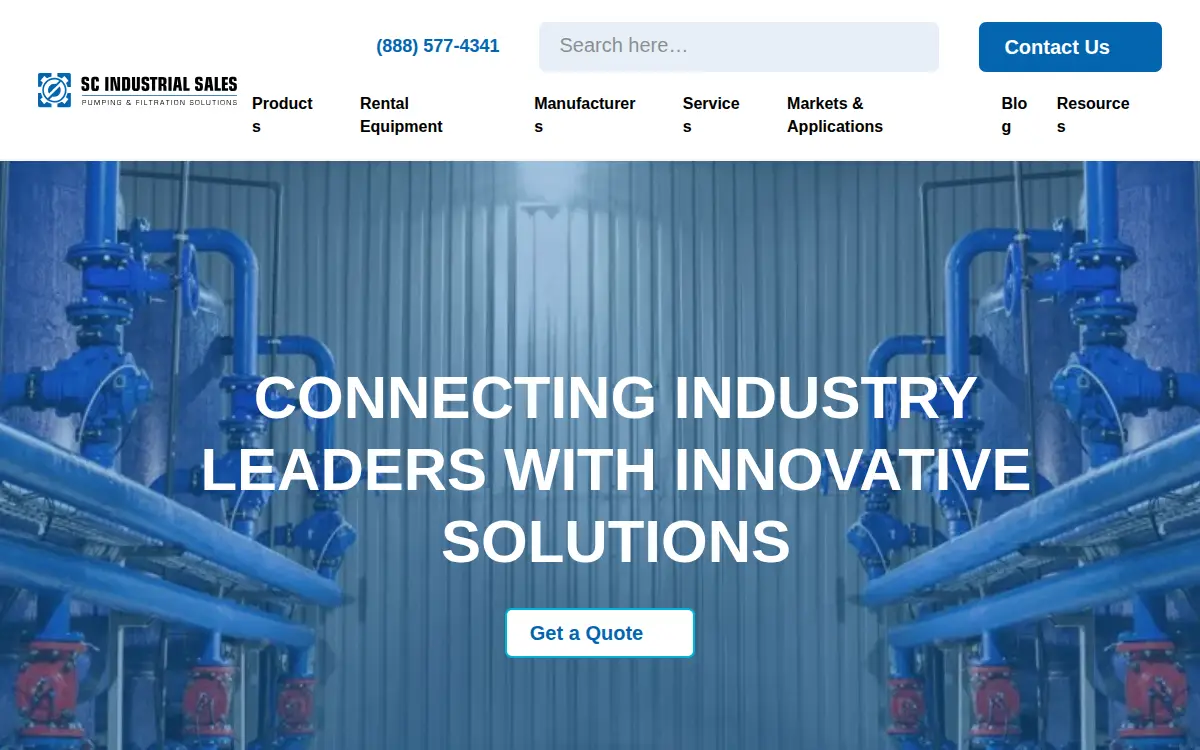 Homepage of Sc Industrial Sales, LLC