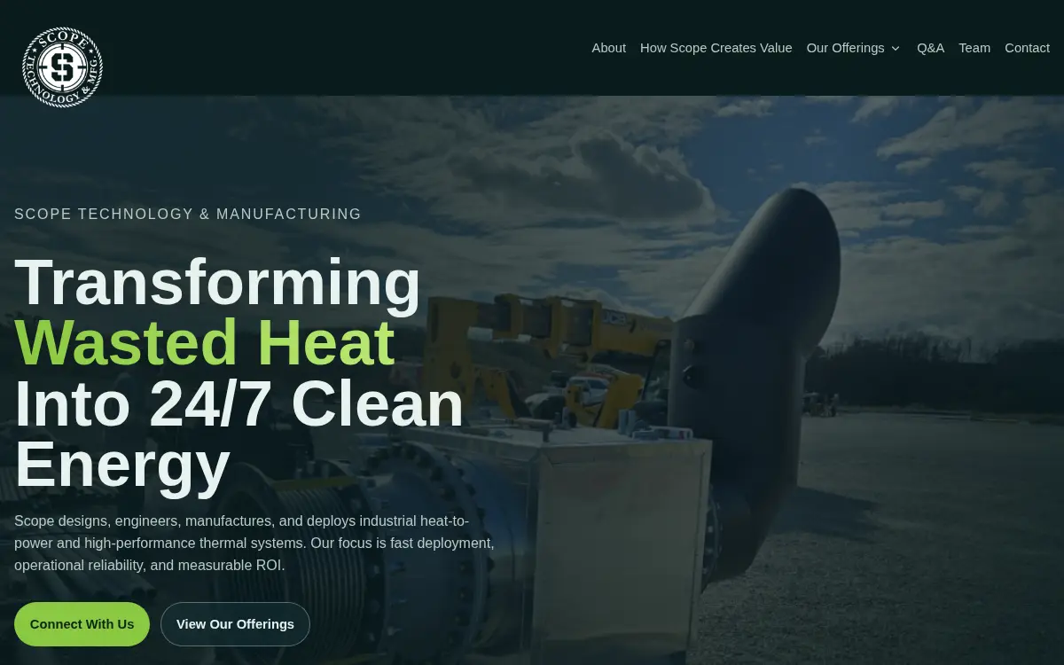 Homepage of Scope Technologies and Manufacturing LLC