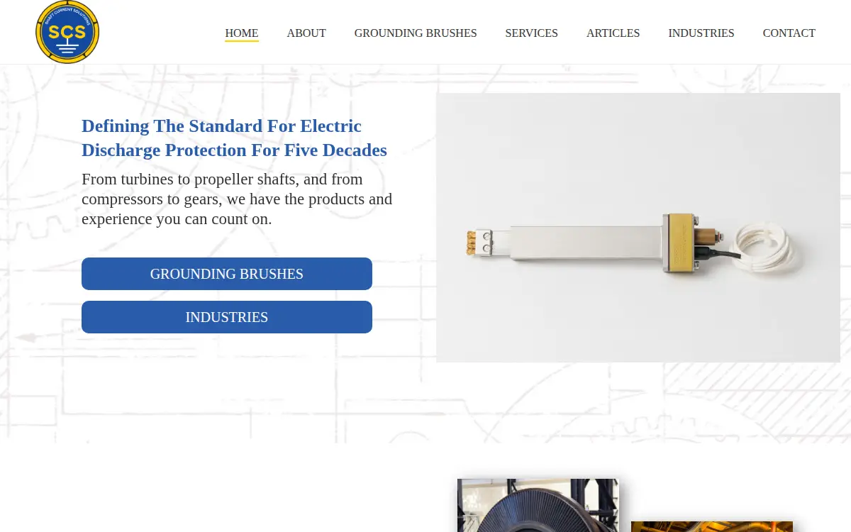 Homepage of Shaft Current Solutions, INC.