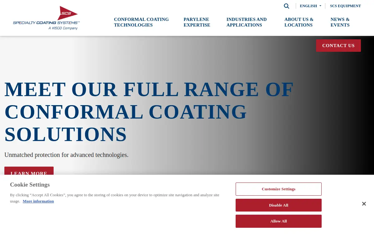 Homepage of Specialty Coating Systems, INC.