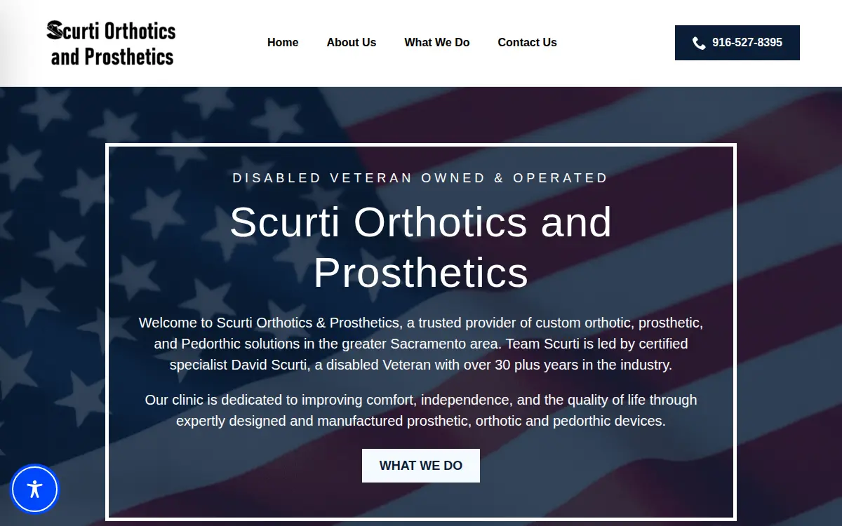 Homepage of Scurti Orthotics and Prosthetics LLC