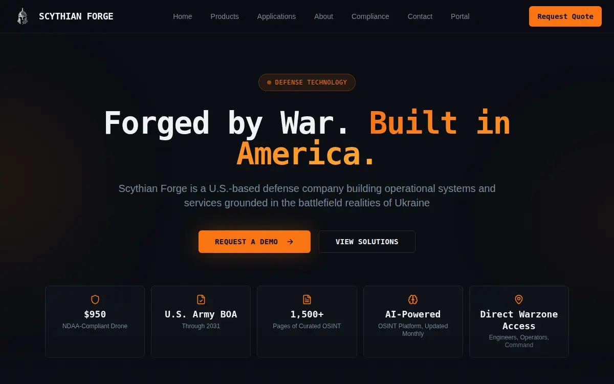 Homepage of Scythian Forge INC.