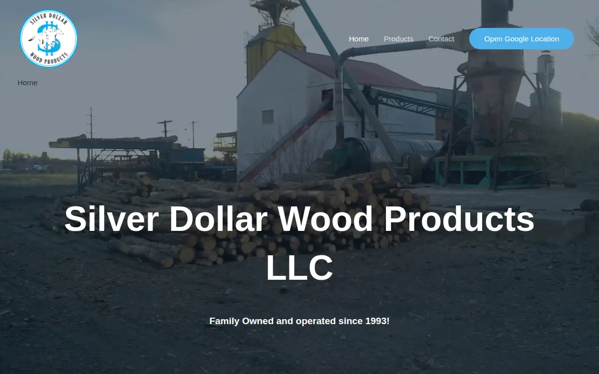 Homepage of Silver Dollar Wood Products LLC
