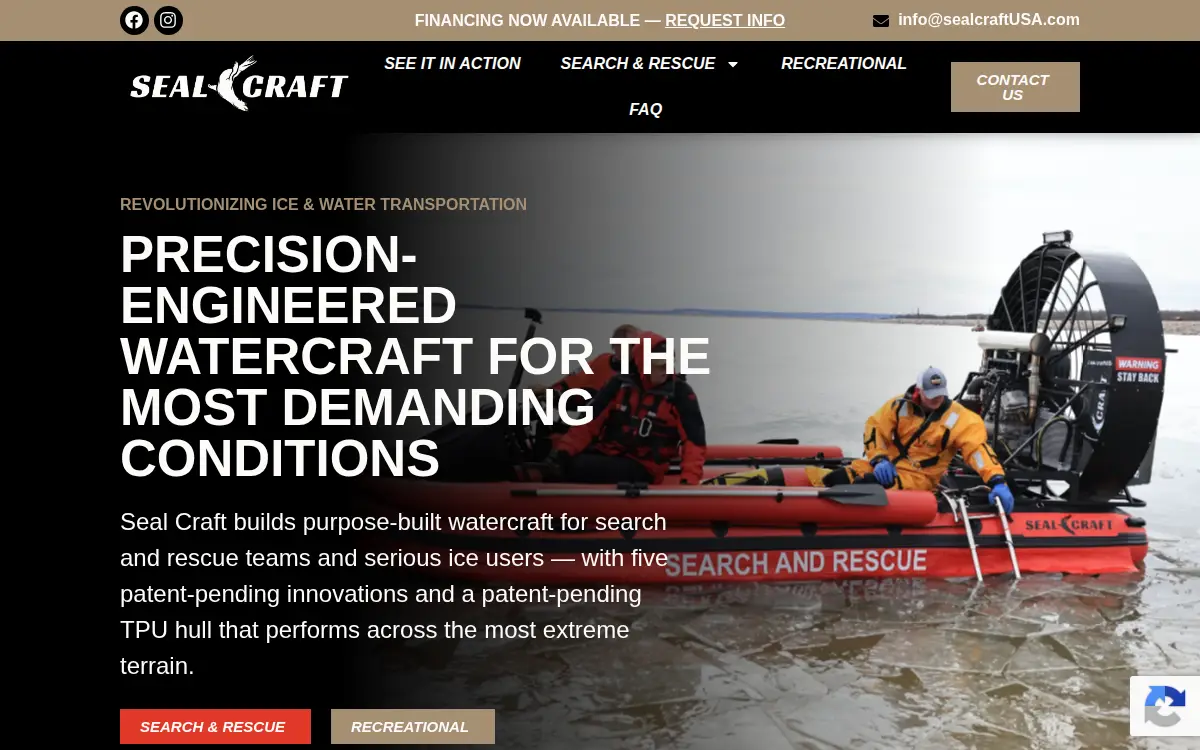 Homepage of Seal Craft, LLC