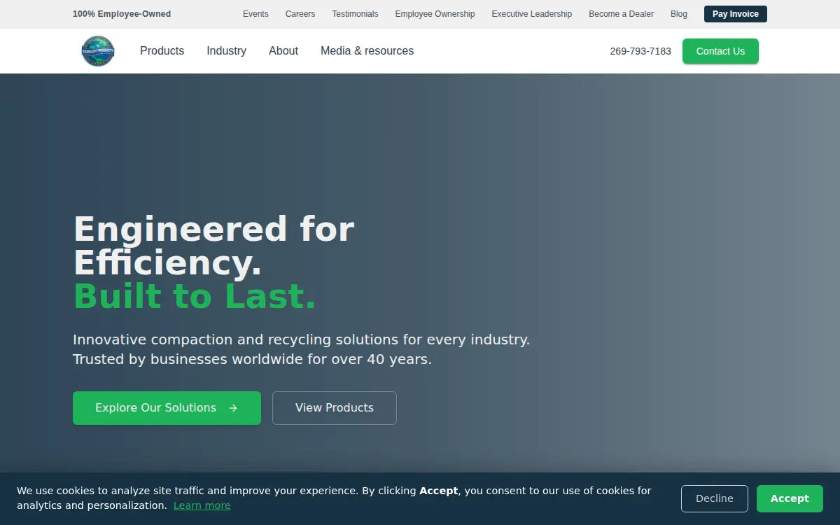 Homepage of Sebright Products INC