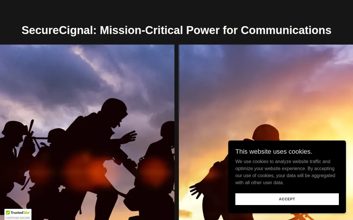 Homepage of Securecignal LLC