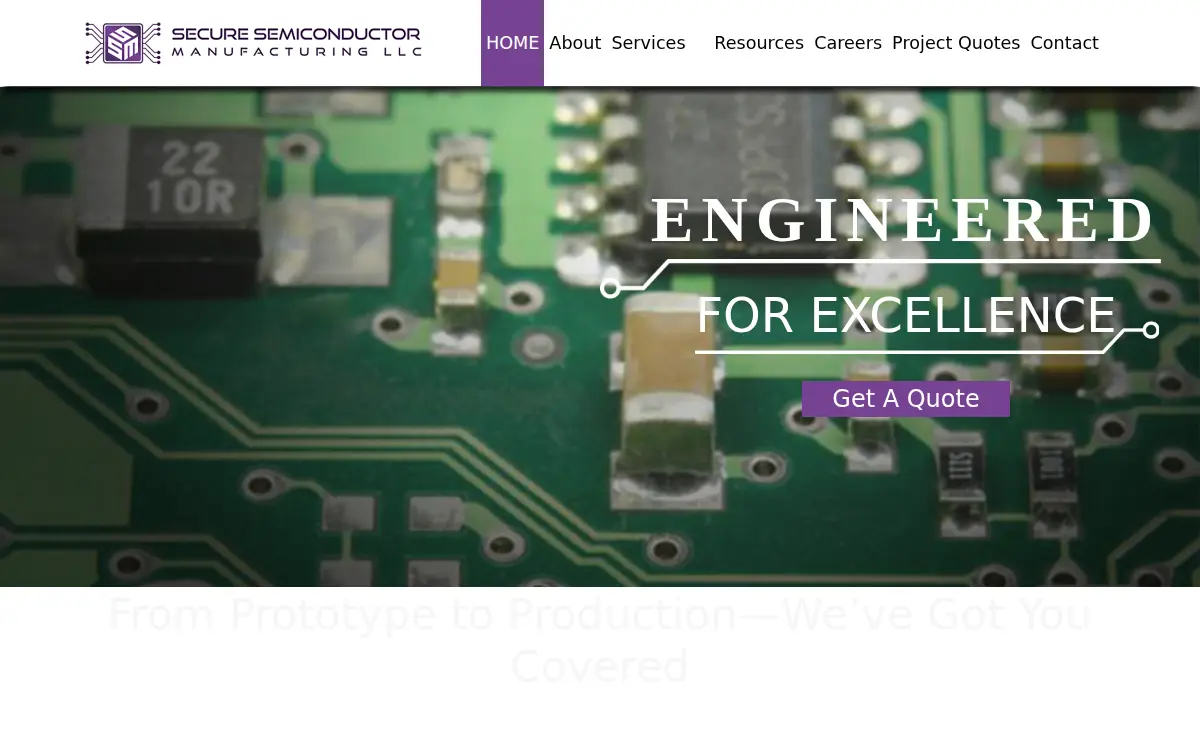 Homepage of Secure Semiconductor Manufacturing, LLC