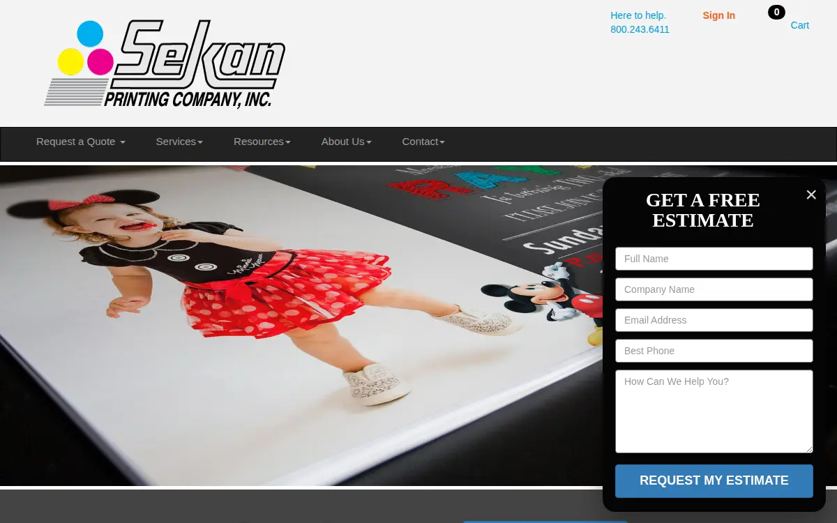 Homepage of Sekan Printing Company, INC.