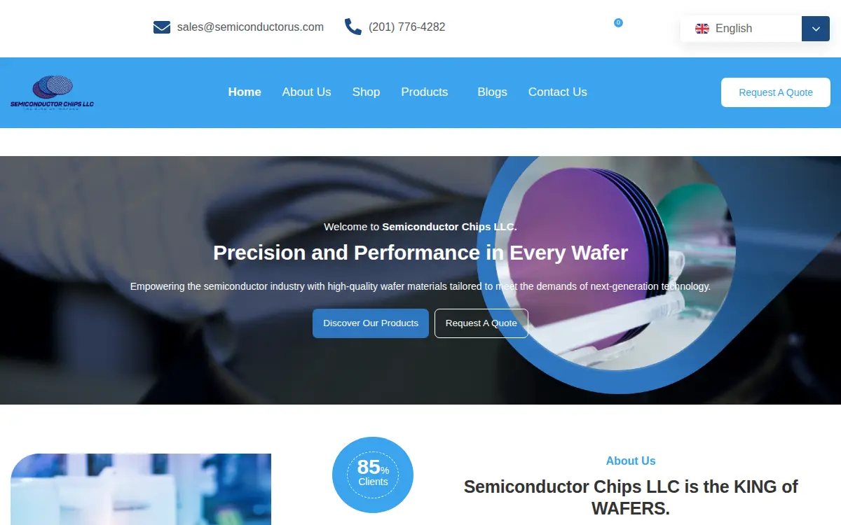Homepage of Semiconductor Chips LLC