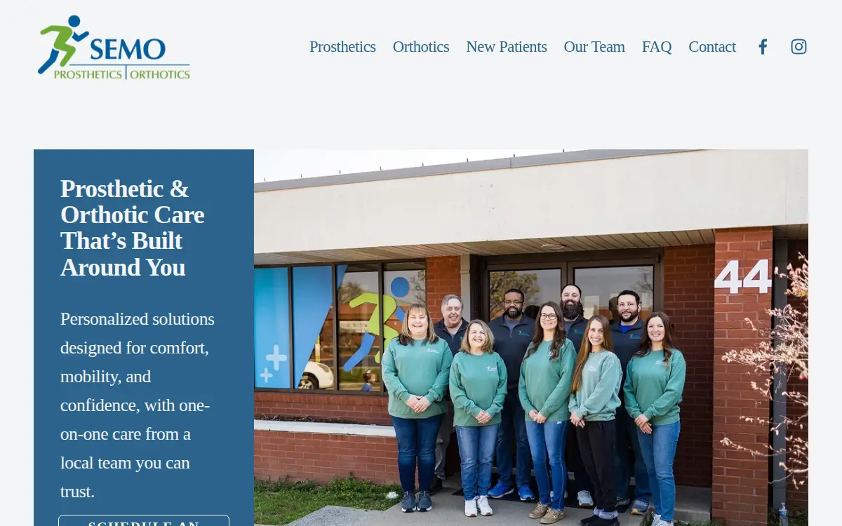 Homepage of Bluff Prosthetics and Orthotics, LLC