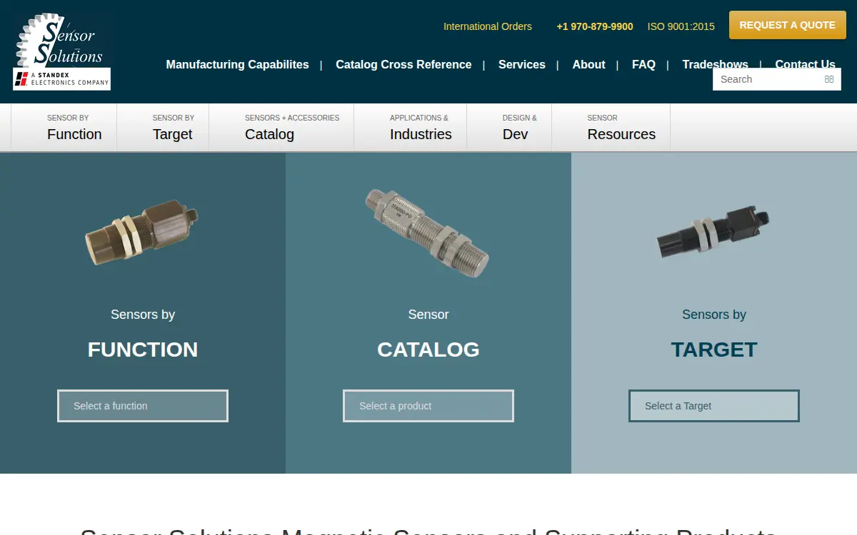 Homepage of Sensor Solutions, INC.