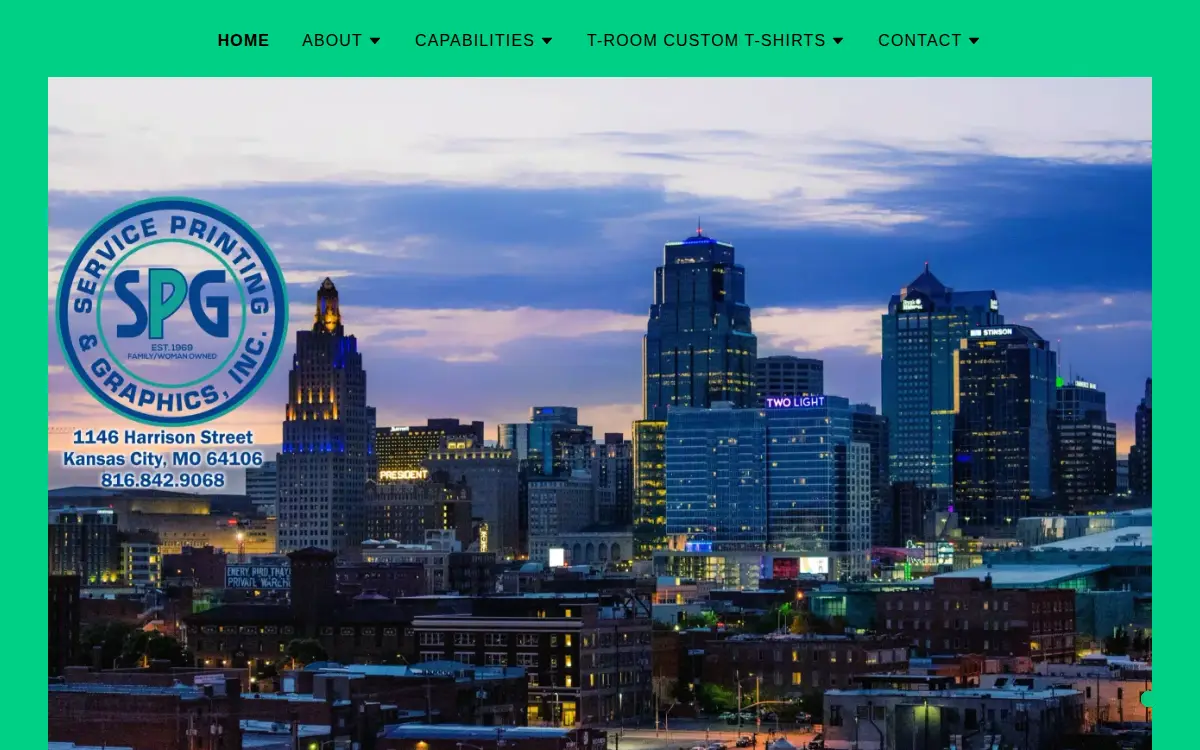 Homepage of Service Printing & Graphics INC