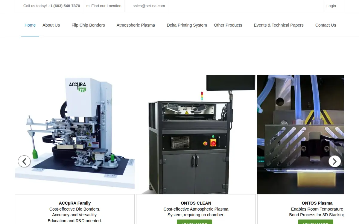 Homepage of Set North America, LLC