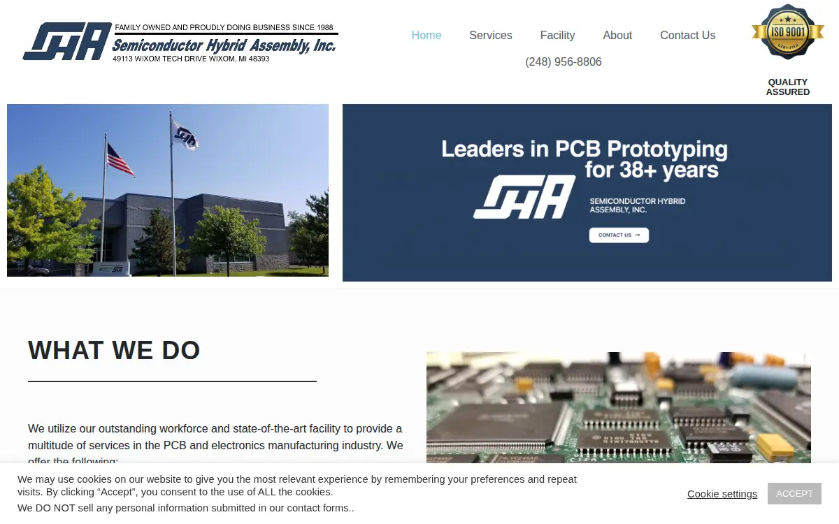 Homepage of Semiconductor Hybrid Assembly, INC