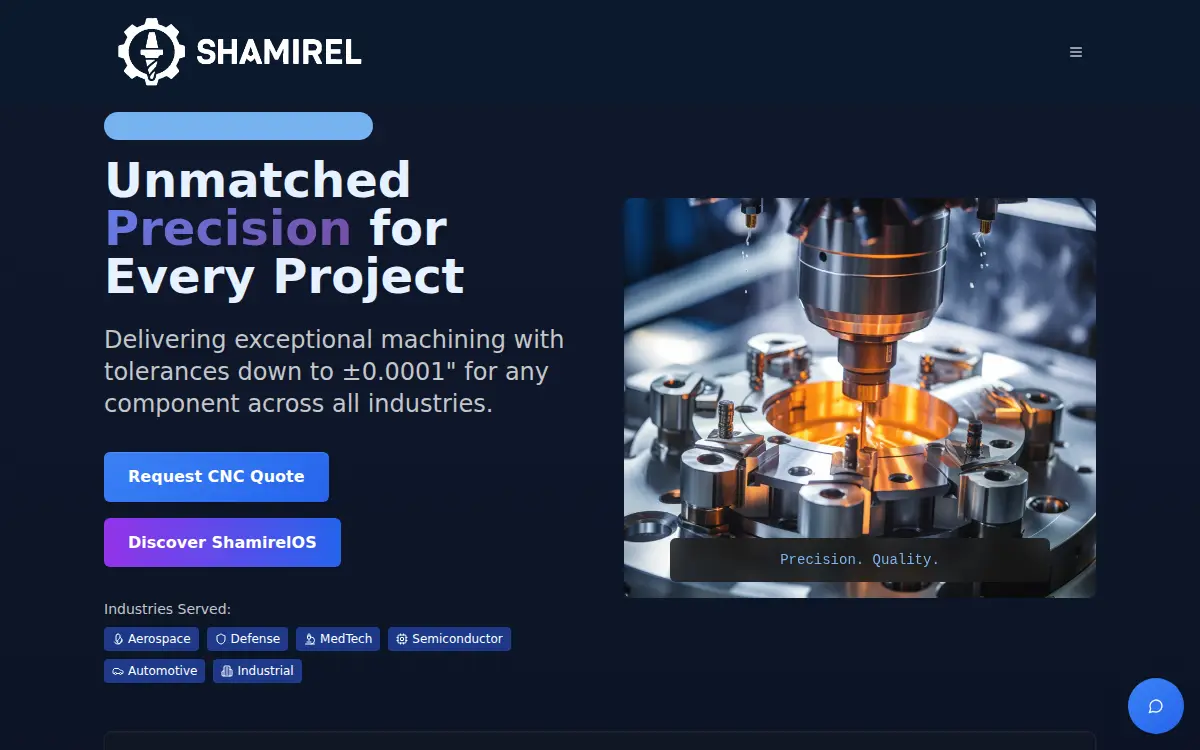 Homepage of Shamirel LLC