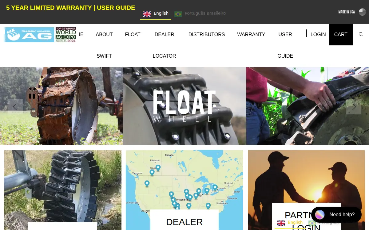 Homepage of Shark Wheel, INC.