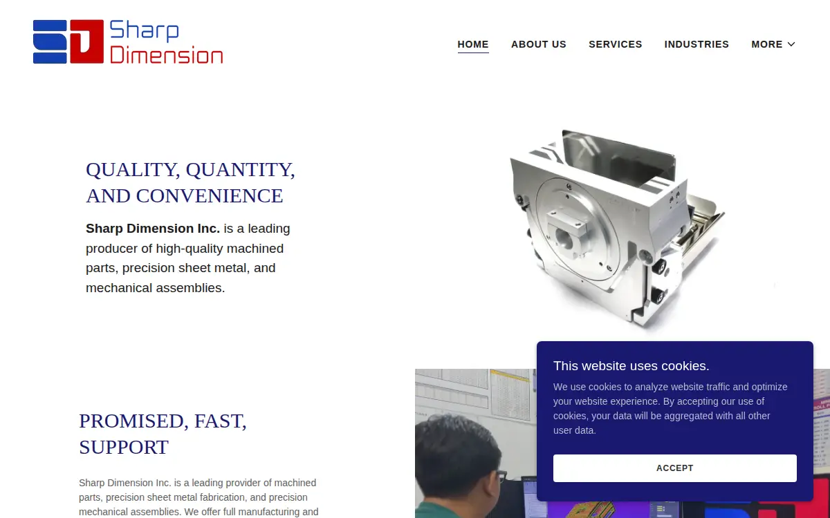 Homepage of Sharp Dimension INC.