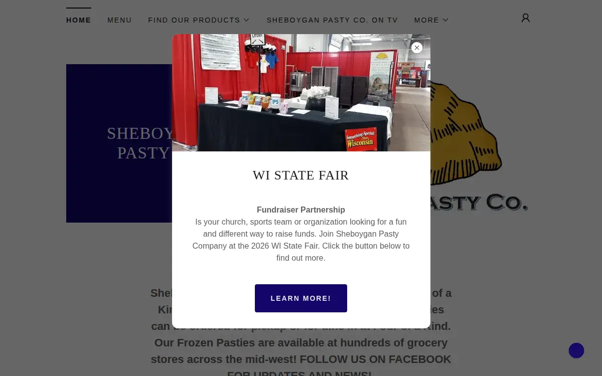 Homepage of Sheboygan Pasty Company, INC.
