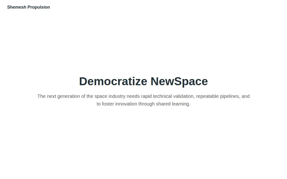 Homepage of Shemesh Propulsion LLC