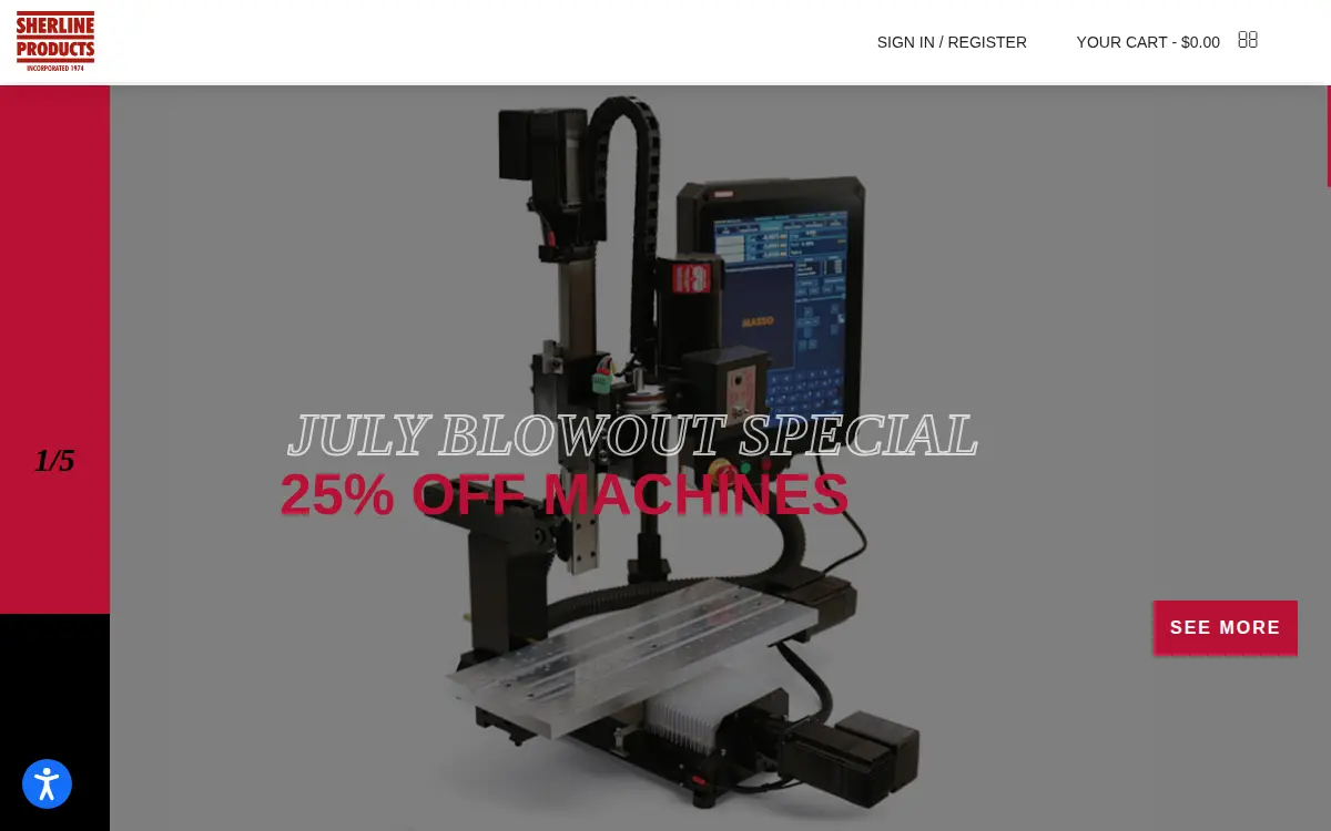 Homepage of Sherline Products, Incorporated