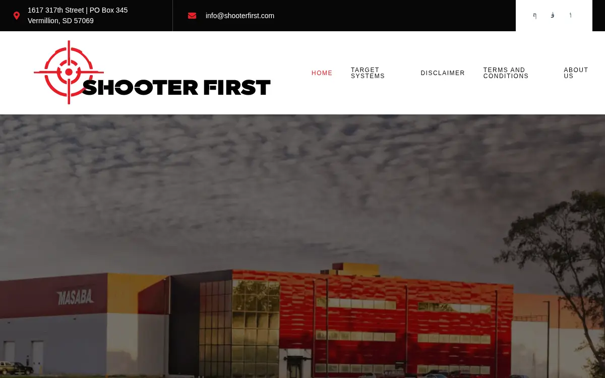 Homepage of Shooter First LLC
