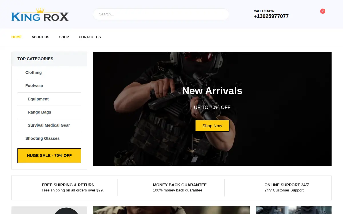 Homepage of King Rox LLC