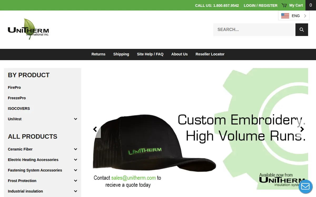 Homepage of Unitherm International, INC