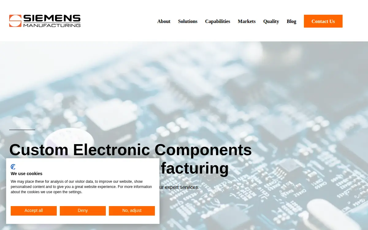 Homepage of Siemens Manufacturing CO INC