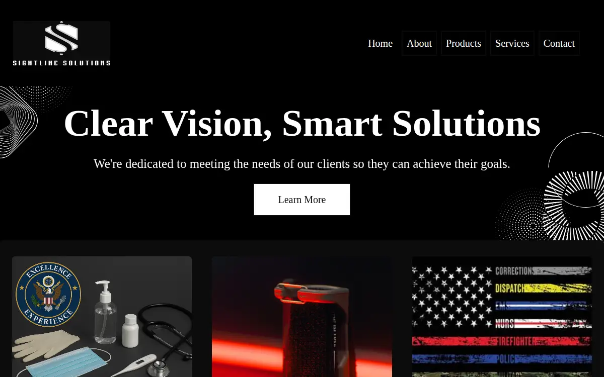 Homepage of Sightline Solutions, LLC