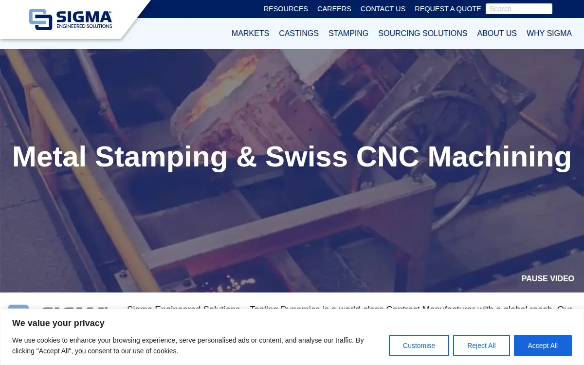 Homepage of Tooling Dynamics, LLC.