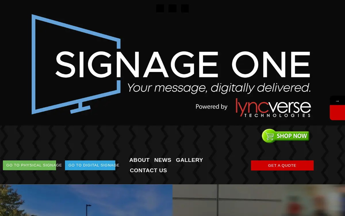 Homepage of Signage One Corporation