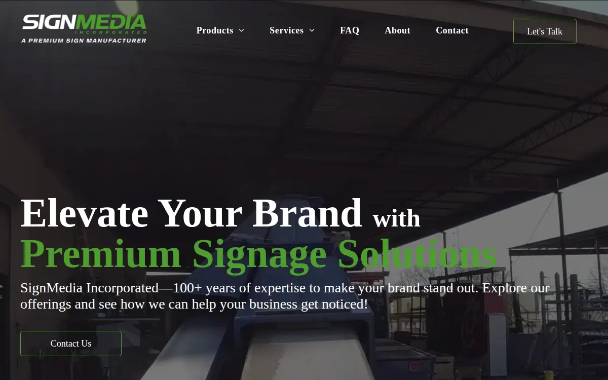 Homepage of Signmedia, INC.