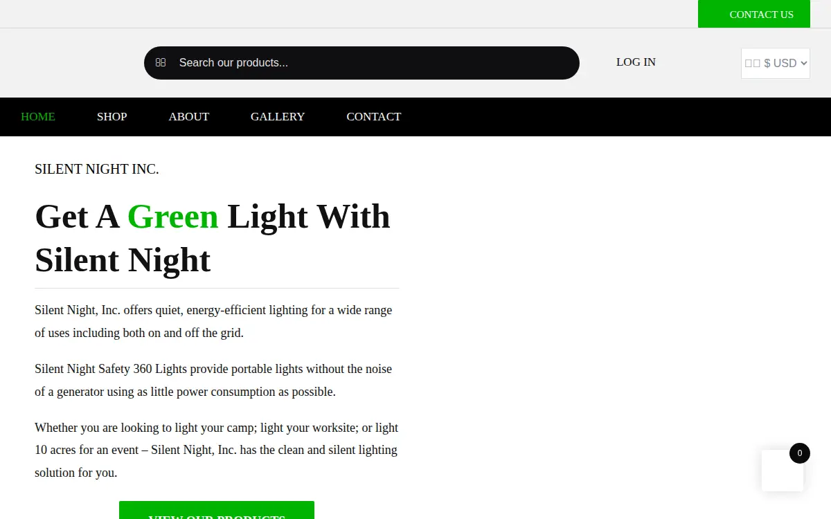 Homepage of Silent Night, INC.