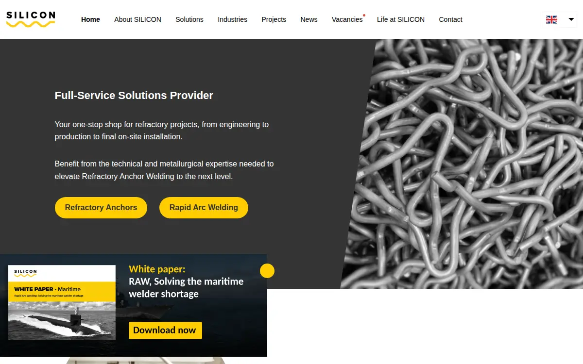 Homepage of Silicon Rapid Arc Welding Contracting & Services INC
