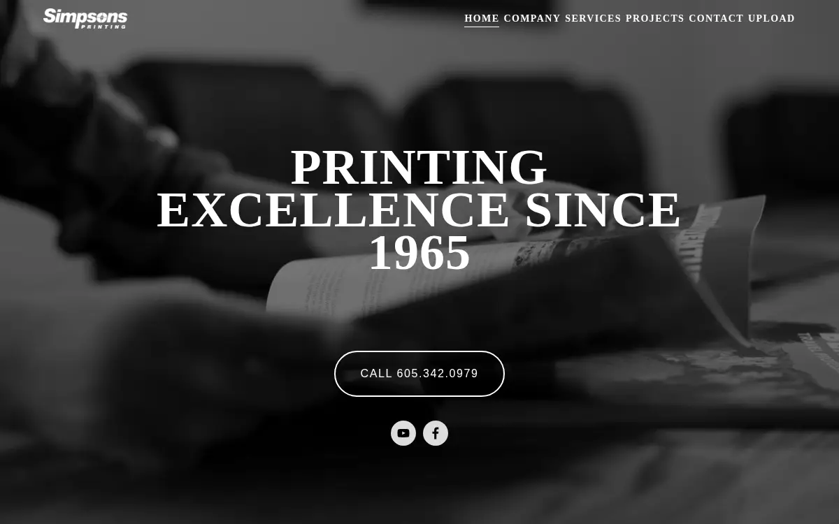 Homepage of Simpson's Creative Printers, INC.