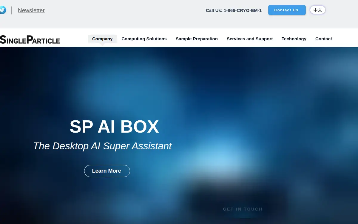 Homepage of Single Particle, INC.